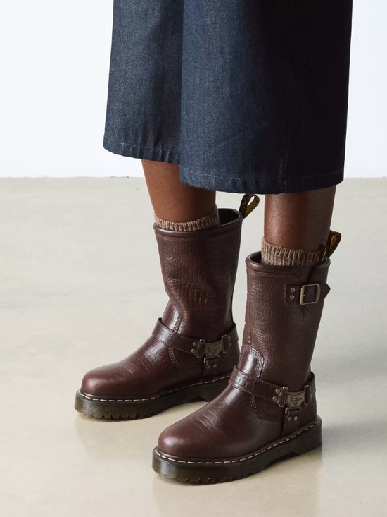 Dr. Martens Shoes - Dr Martens Anistone HI Biker Boots
Reptile Leather Embossed. MSRP $200. Size 8